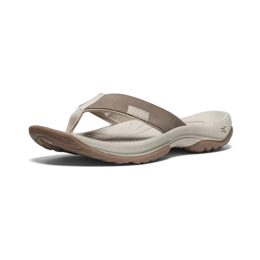 Women's Kona Leather Flip-Flop  |  Brindle/Silver Birch