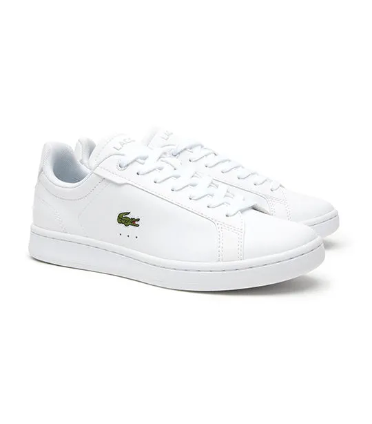 Women's Lacoste Carnaby Pro BL Tonal Leather Trainers White/White