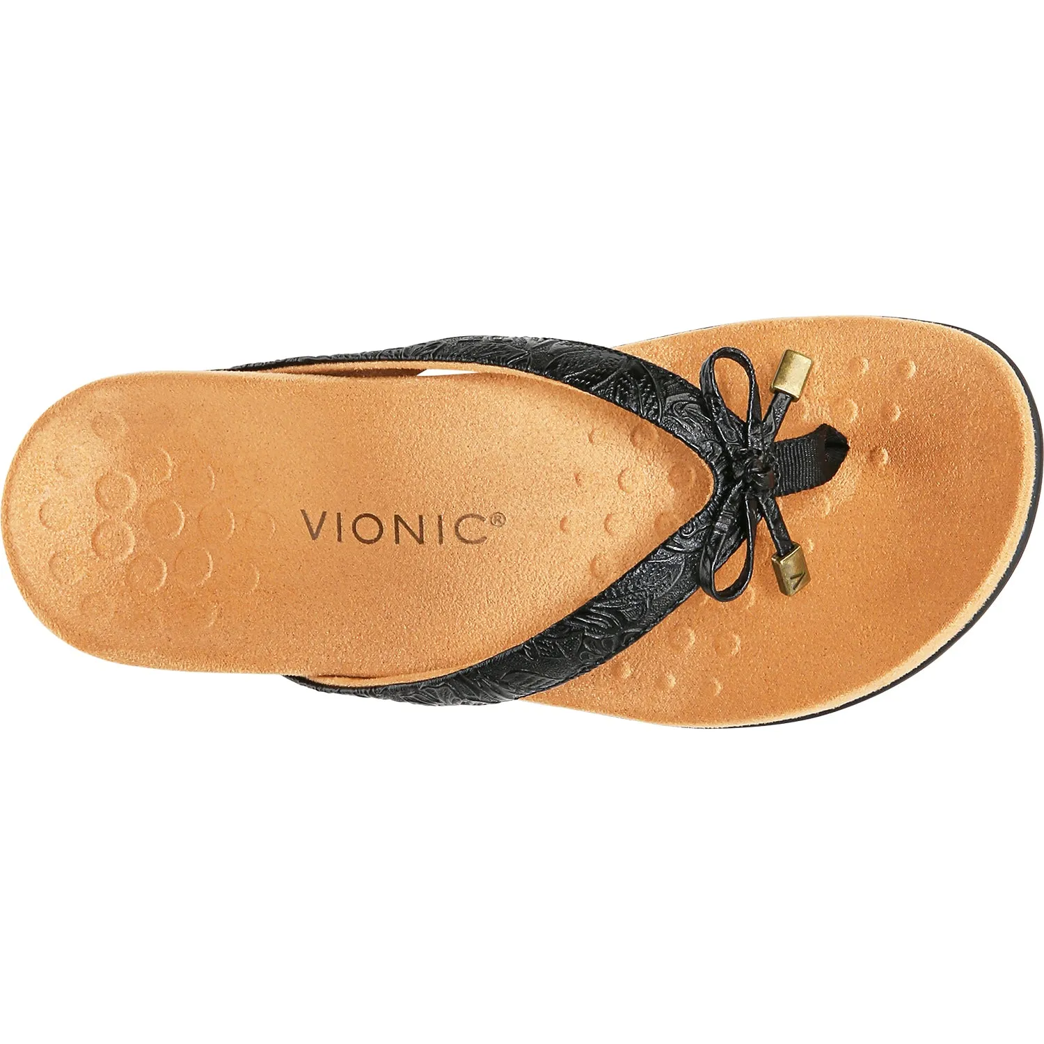 Women's Vionic Bella Black Embossed Floral Synthetic