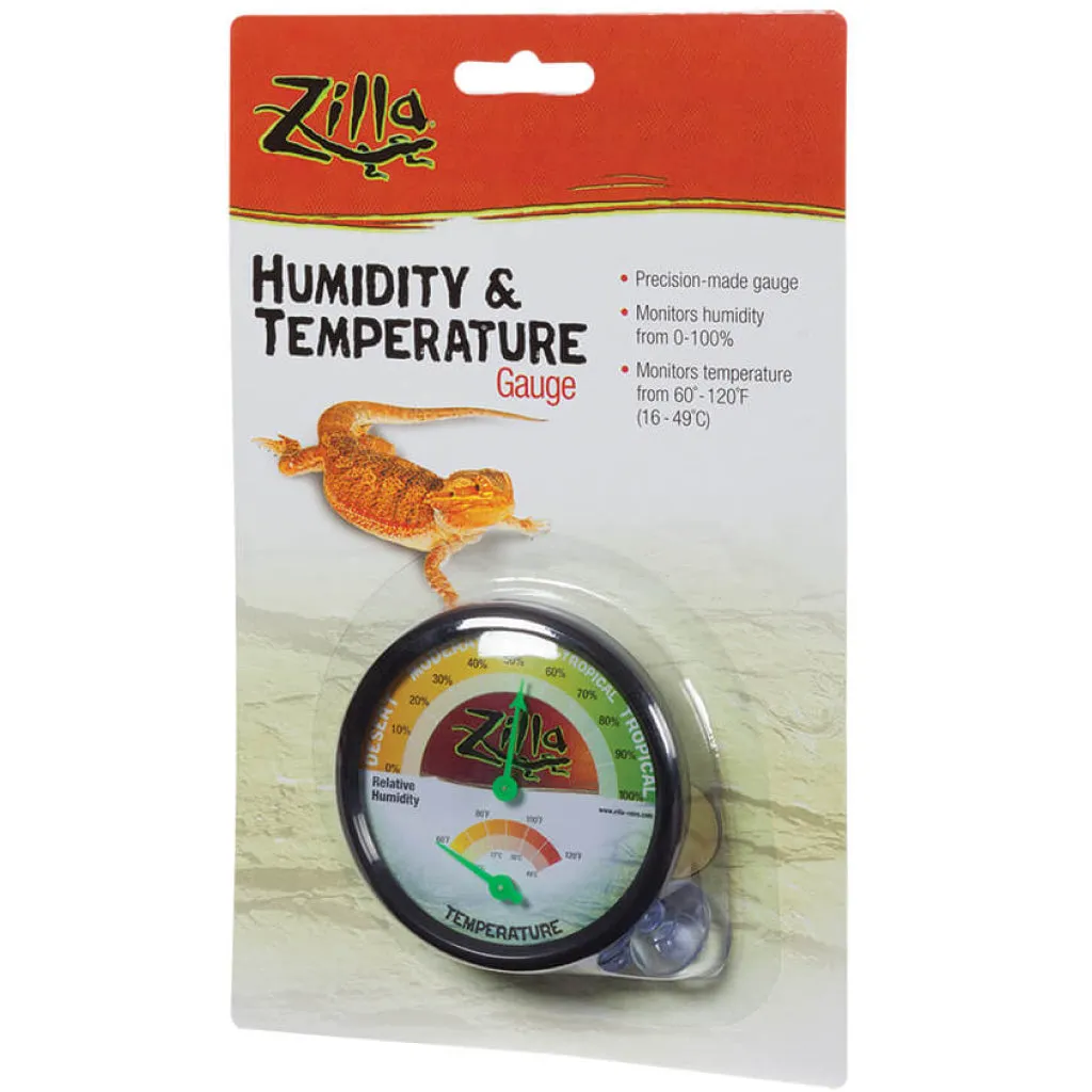 Zilla Humidity & Temperature Gauge for Reptiles