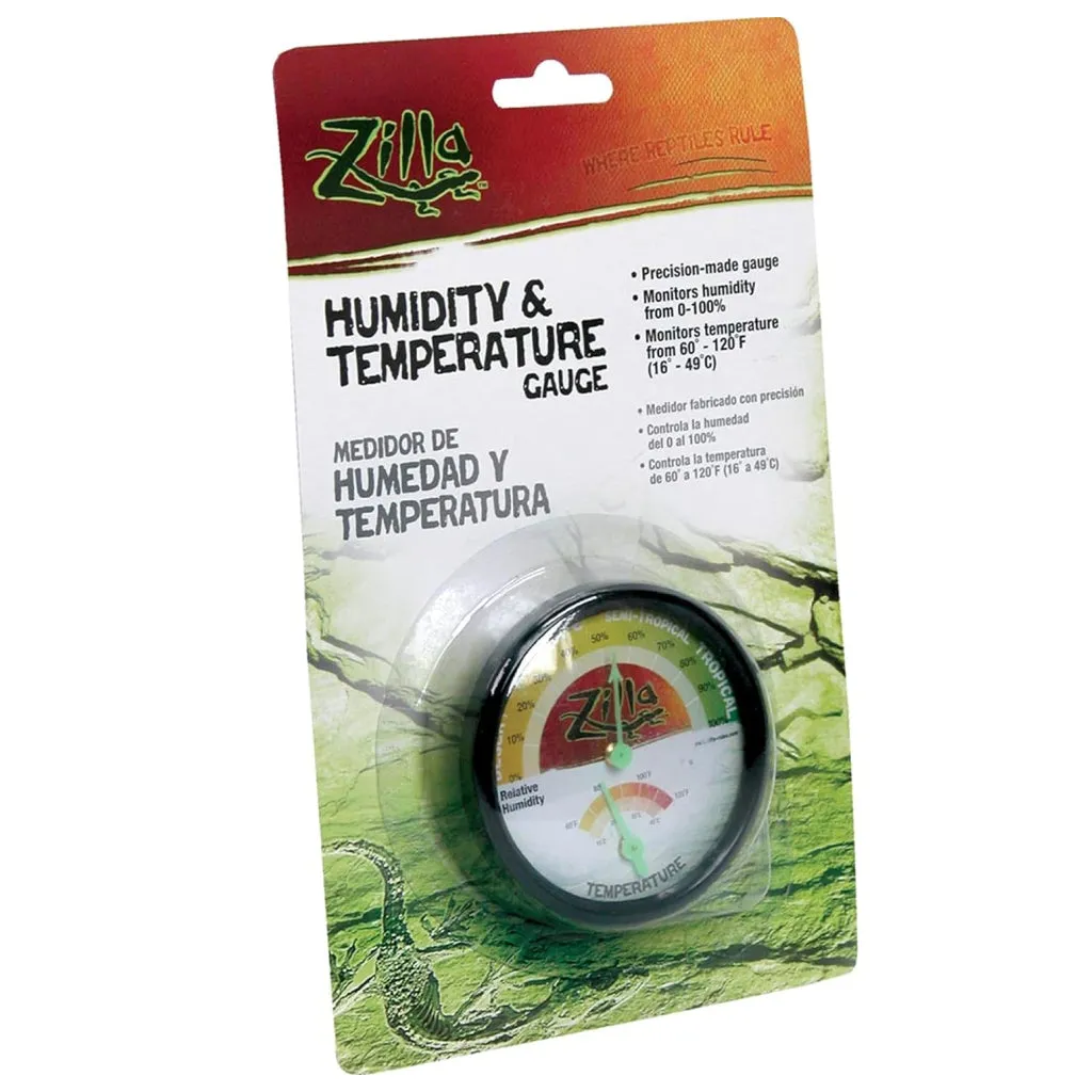 Zilla Humidity & Temperature Gauge for Reptiles